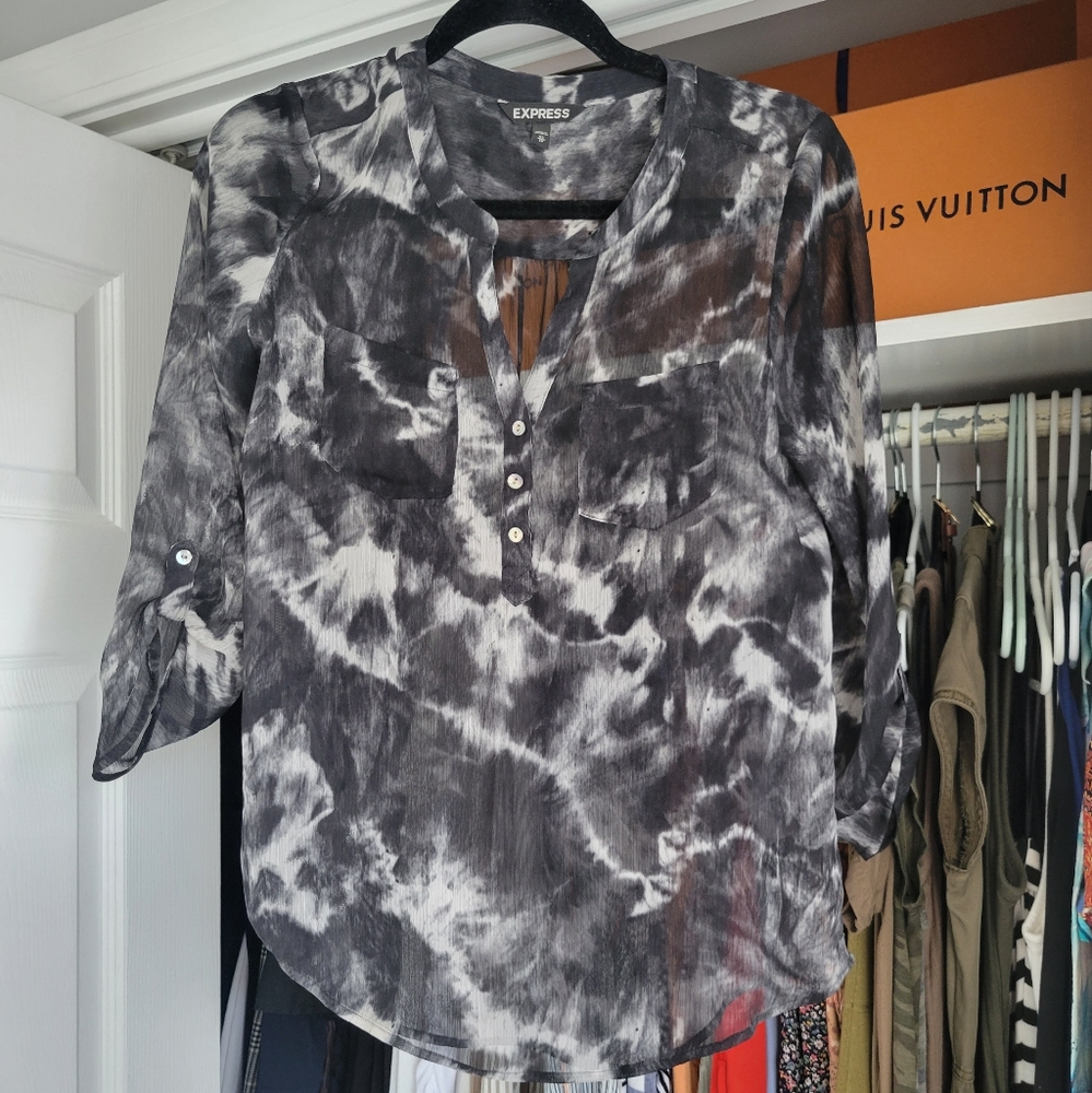 Express Tie Dye Sheer Top